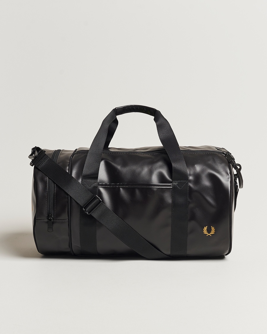 Fred Perry Tonal Classic Barrel Bag Black/Gold – Svart