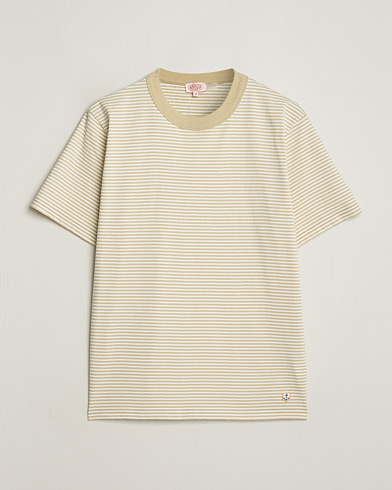 Herre |  | Armor-lux | Callac Héritage Stripe T-Shirt Pale Olive/Milk