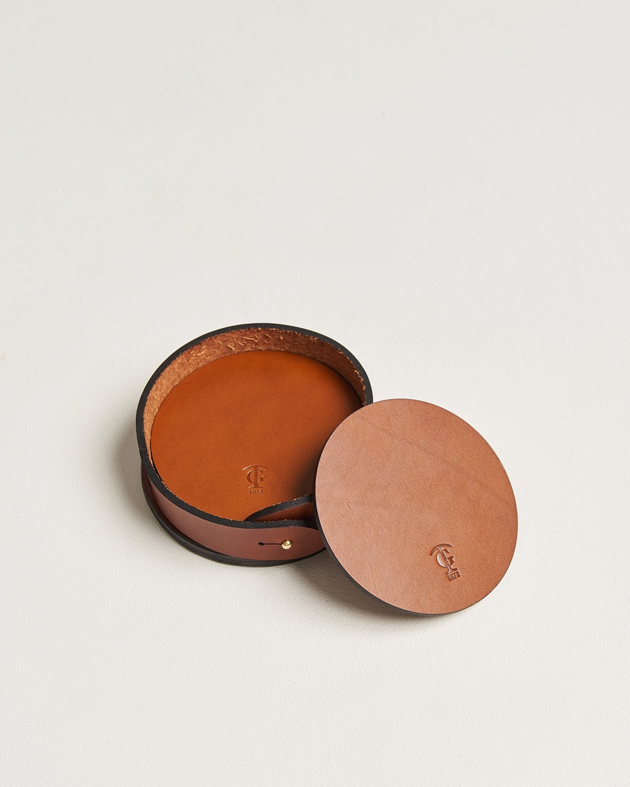 Tärnsjö Garveri Leather Coaster Set 006 Light Brown – Brun