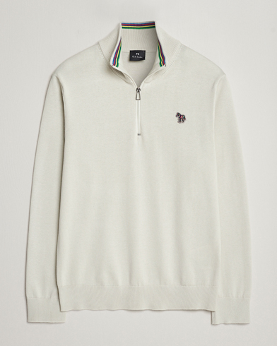 Herre |  | PS Paul Smith | Zebra Cotton Knitted Half Zip Washed Grey