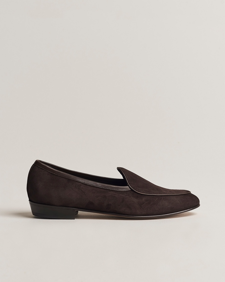 Herre | | Baudoin & Lange | Sagan Classic Loafers Dark Brown Suede
