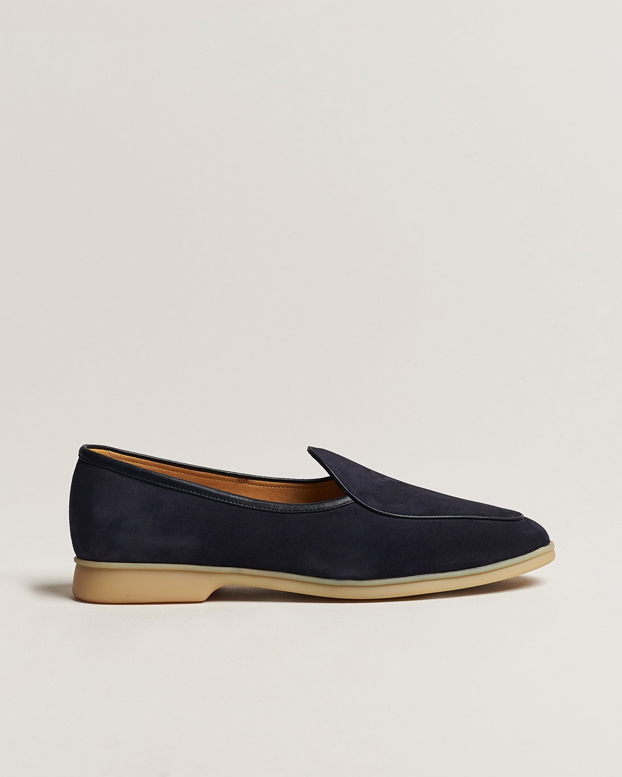 Herre | | Baudoin & Lange | Stride Loafers Navy Suede