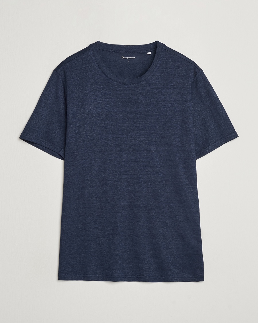 Herre | | KnowledgeCotton Apparel | Organic Linen T-Shirt Total Eclipse