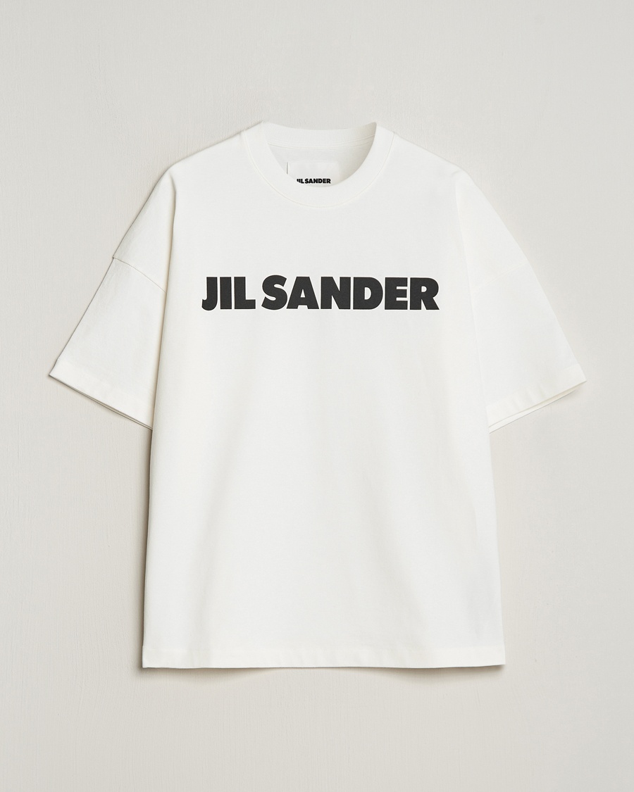 Jil Sander Round Collar Logo T-Shirt White – Hvit