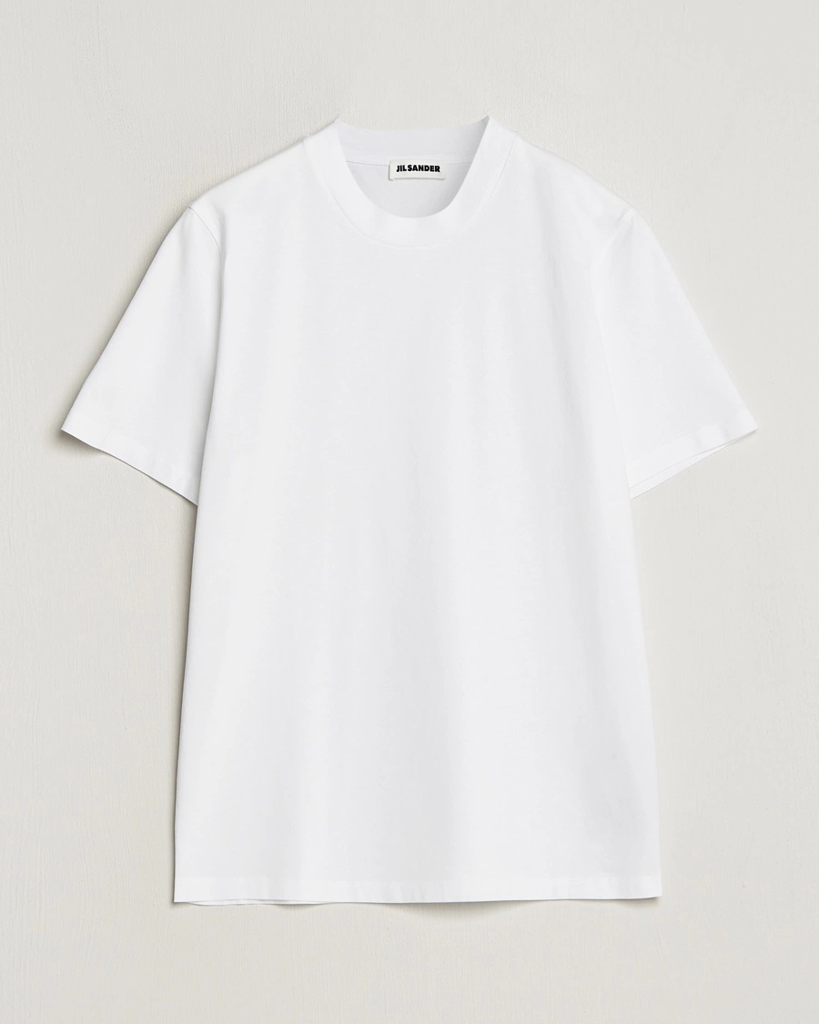 Herre | Luxury Classics | Jil Sander | Round Collar Simple T-Shirt White