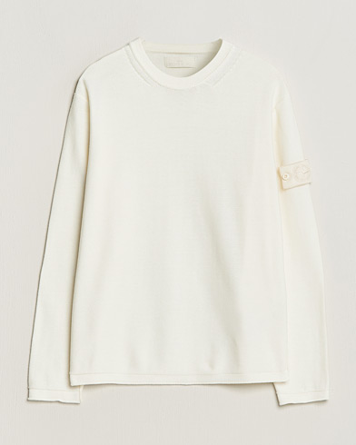 Herre |  | Stone Island | Ghost Knitted Cotton/Cashmere Sweater Natural Beige