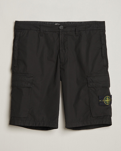 Herre |  | Stone Island | Stretch Cotton Tela Regular Fit Cargo Shorts Black
