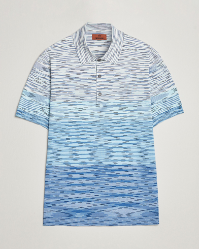 Herre | Missoni | Missoni | Space Dyed Knitted Polo White/Blue