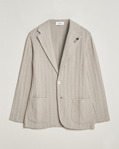 Herre | Strikkede blazere | Lardini | Knitted Structure Cotton Blazer Beige