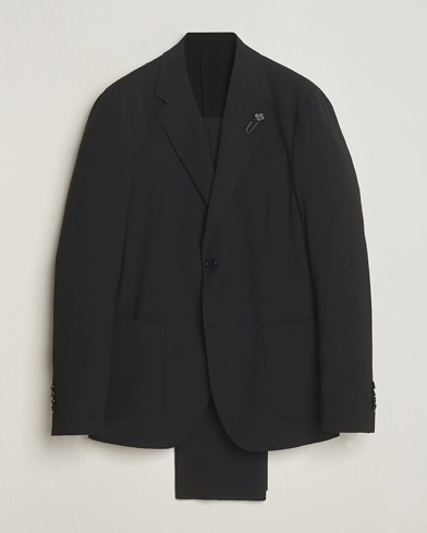 Herre |  | Lardini | Travellers Soft Wool Suit Black
