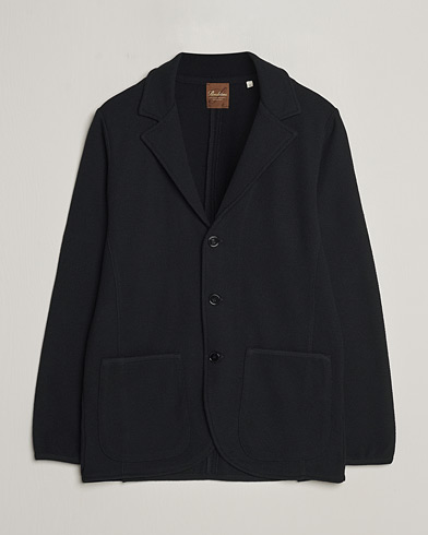 Herre | Strikkede blazere | Stenströms | Merino Wool Texture Knitted Blazer Black