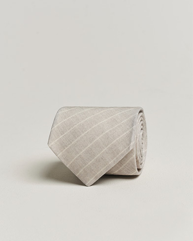 Herre | Slips | Stenströms | Striped Cotton/Wool Tie Grey