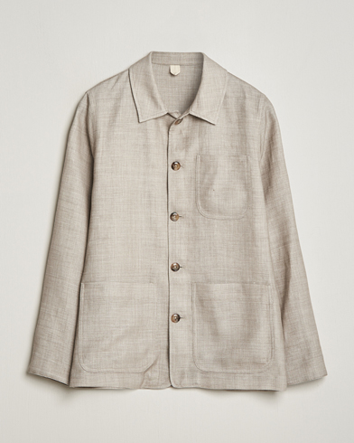 Herre |  | Altea | Wool/Linen Chore Jacket Light Beige