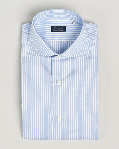 Herre |  | Finamore Napoli | Milano Slim Royal Oxford Shirt Blue Stripe