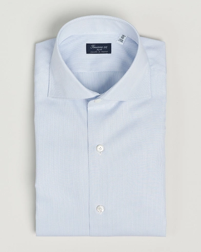 Herre | Finamore Napoli | Finamore Napoli | Milano Slim Structured Dress Shirt Light Blue
