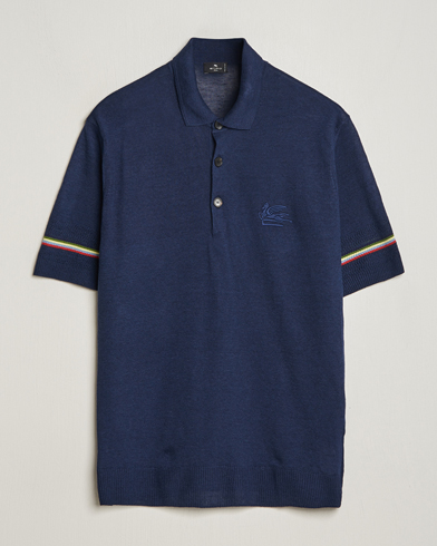 Herre |  | Etro | Knitted Cotton/Linen Polo Navy