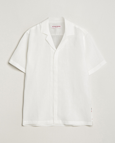 Herre | Orlebar Brown | Orlebar Brown | Maitan Short Sleeve Linen Shirt White