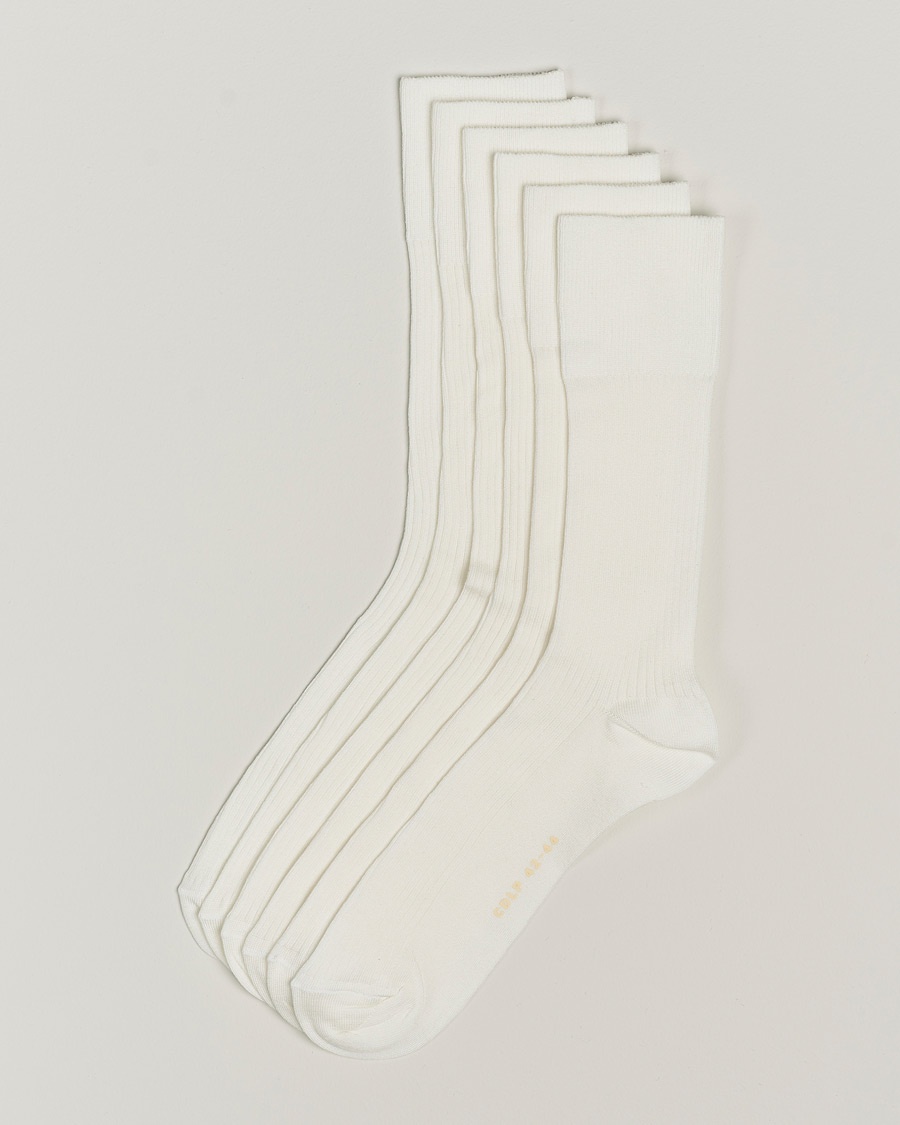 CDLP 6-Pack Cotton Rib Socks White – Hvit