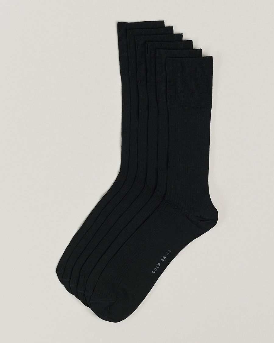 CDLP 6-Pack Cotton Rib Socks Black – Svart