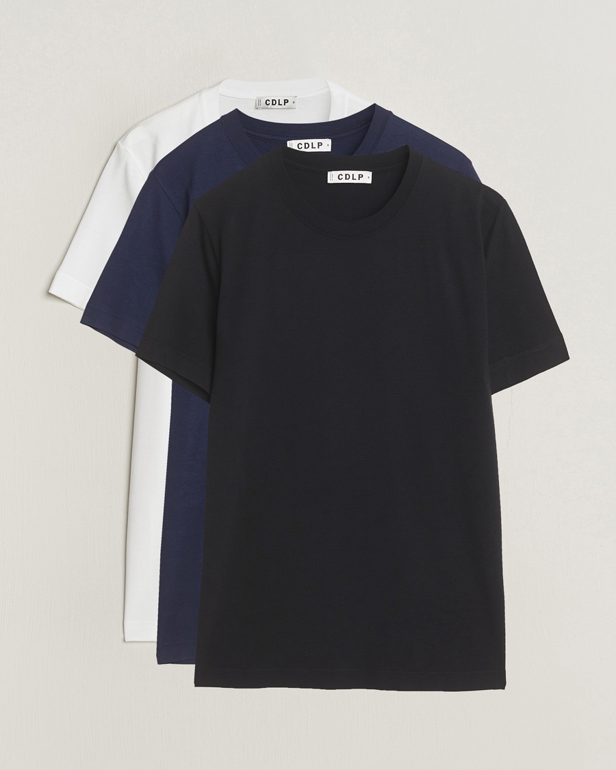 Herre | CDLP | CDLP | 3-Pack Midweight T-Shirt White/Navy/Black