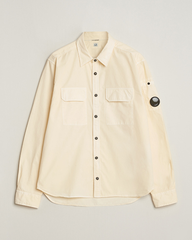 Herre |  | C.P. Company | Long Sleeve Gabardine Pocket Shirt Ecru