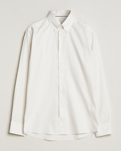 Herre | Eton | Eton | Slim Fit Bengal Striped Oxford Shirt Beige/White