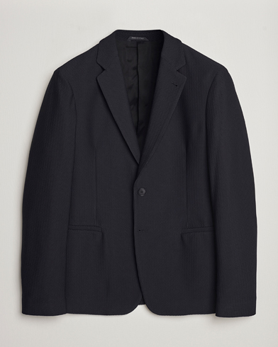 Herre | Strikkede blazere | Giorgio Armani | Single Breasted Mesh Blazer Black