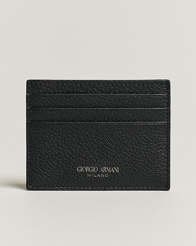 Herre |  | Giorgio Armani | Grain Leather Card Holder Black Calf