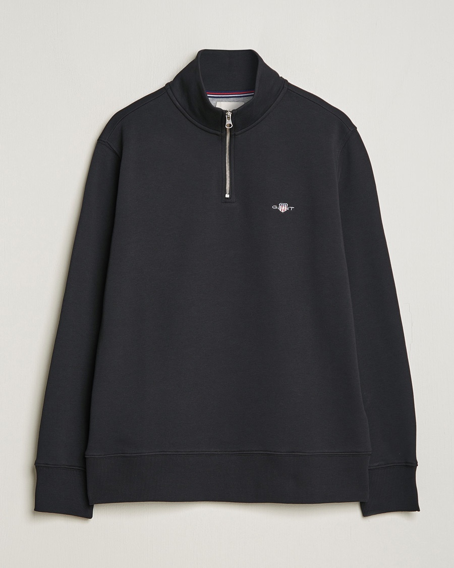 Herre | 30% salg | GANT | Original Shield Half Zip Sweater Black