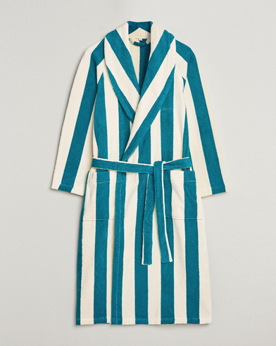 Herre | Morgenkåper | GANT | Striped Robe Ocean Turquoise/White
