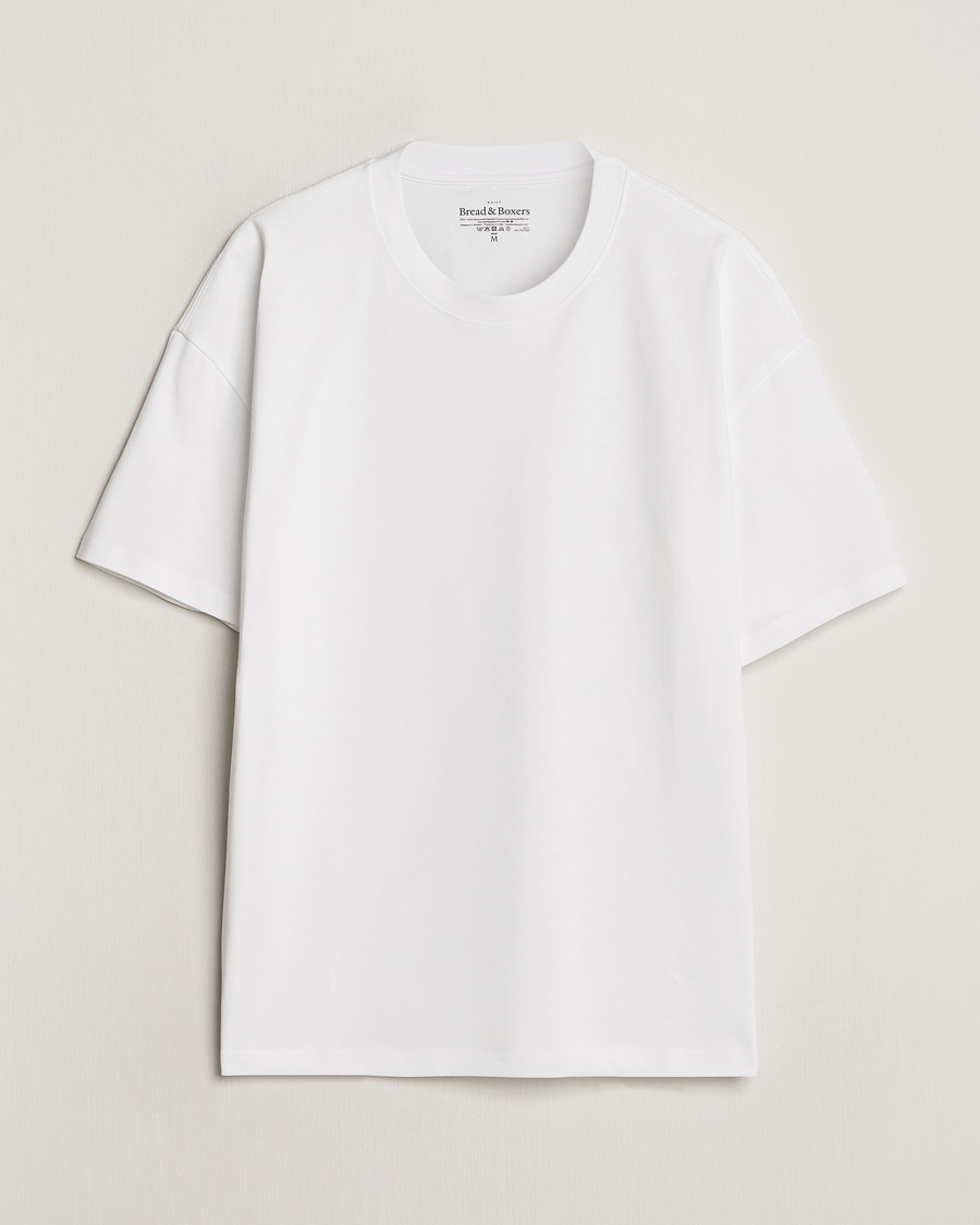 Bread & Boxers Textured Heavy Crew Neck T-Shirt White – Hvit