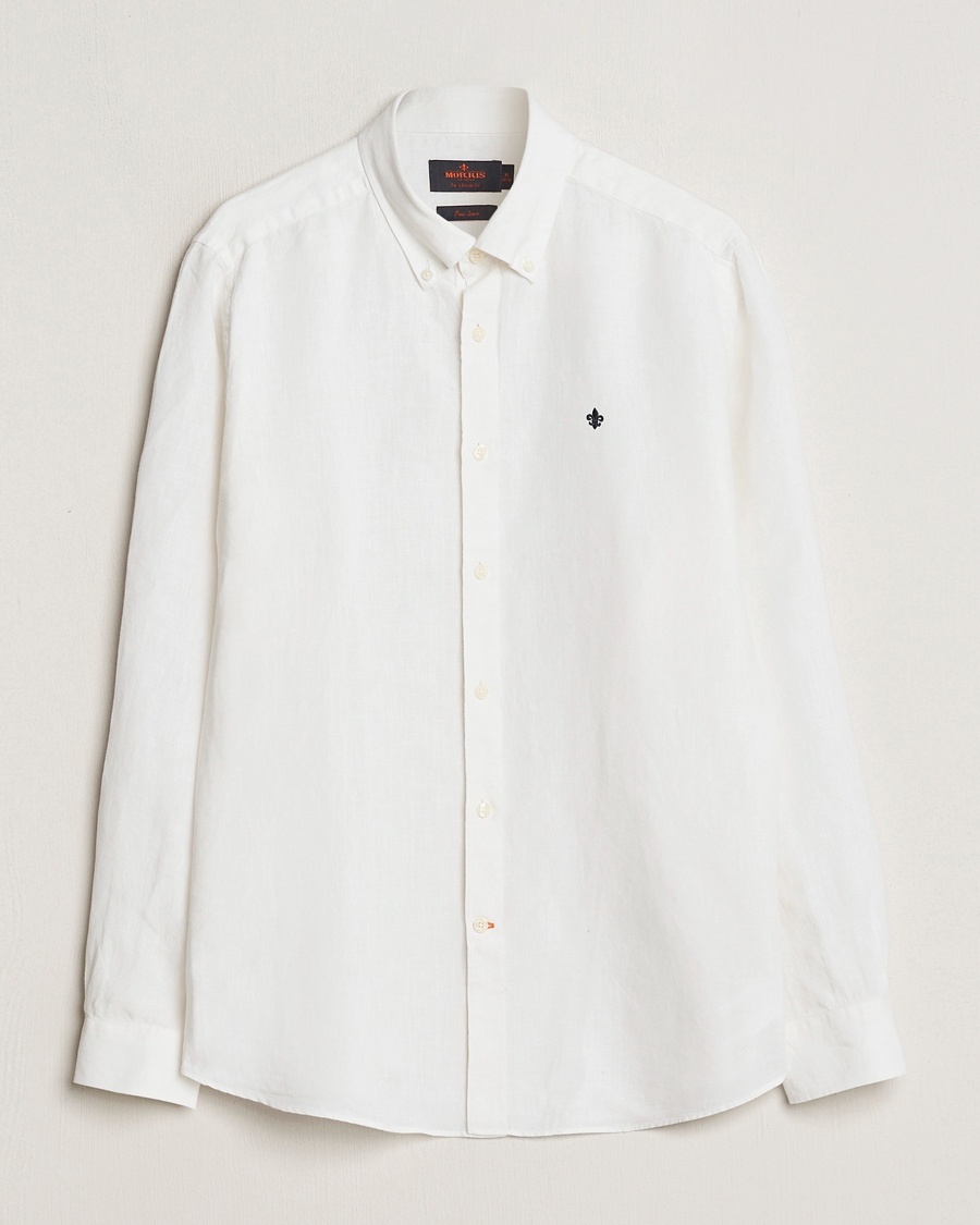 Morris Douglas Linen Button Down Shirt White – Hvit