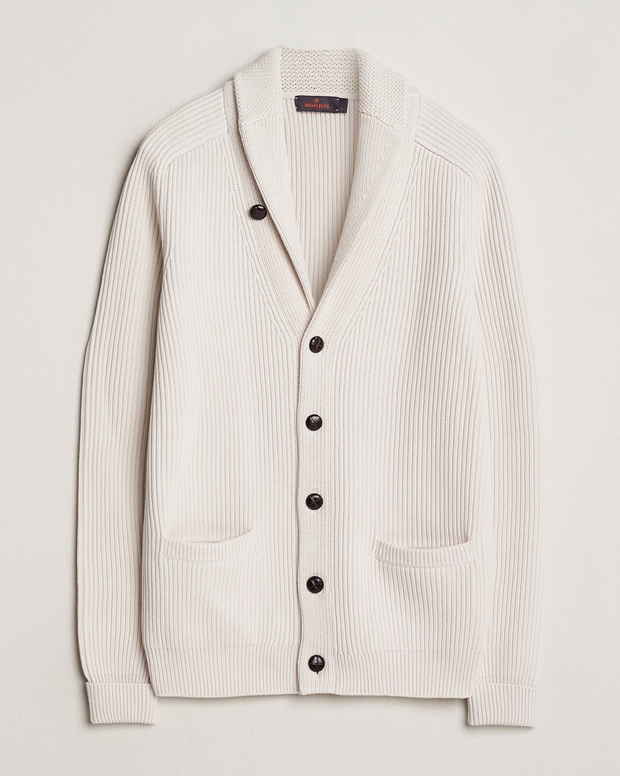 Morris Brayden Shawl Cardigan Off White – Hvit