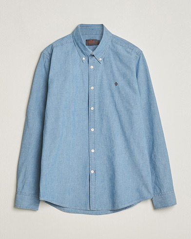 Herre |  | Morris | Slim Fit Chambray Shirt Blue