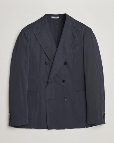 Herre |  | Boglioli | K Jacket Double Breasted Cotton Blazer Navy