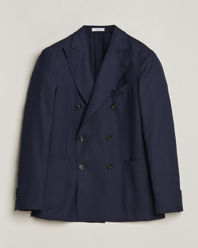Herre |  | Boglioli | K Jacket Double Breasted Wool Blazer Navy