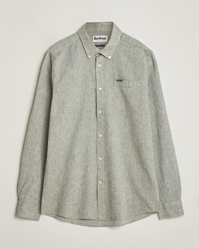  Nelson Linen/Cotton Button Down Shirt Bleached Olive