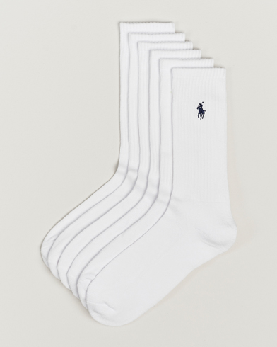 Herre | Vanlige sokker | Polo Ralph Lauren | 6-Pack Sport Crew Sock White