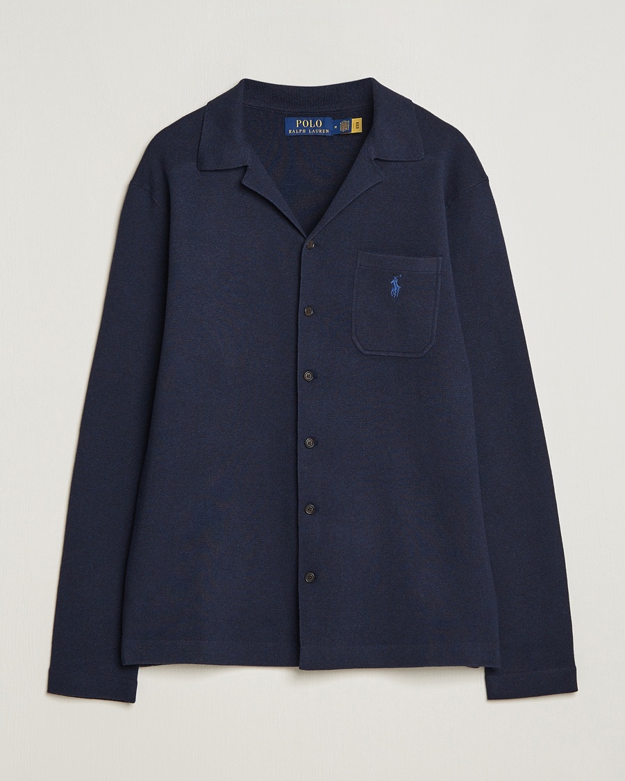 Herre | Cardigans | Polo Ralph Lauren | Cotton Knitted Cardigan Navy Heather