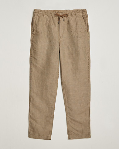 Herre | Drawstringbukser | Polo Ralph Lauren | Prepster V2 Linen Trousers Brown Dogstooth