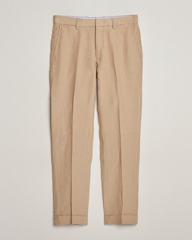 Herre | Linbukser | Polo Ralph Lauren | Linen Pleated Trousers Coastal Beige