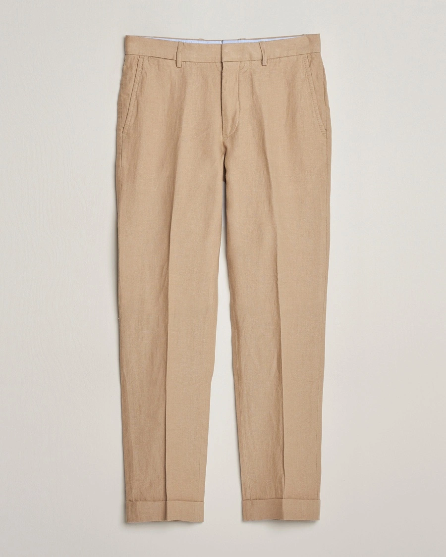 Polo Ralph Lauren Linen Pleated Trousers Coastal Beige – Beige