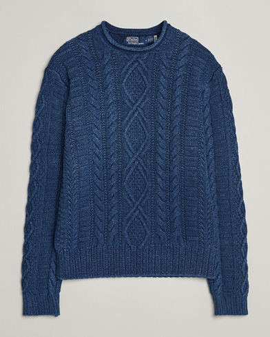  Cotton Fisherman Sweater Indigo