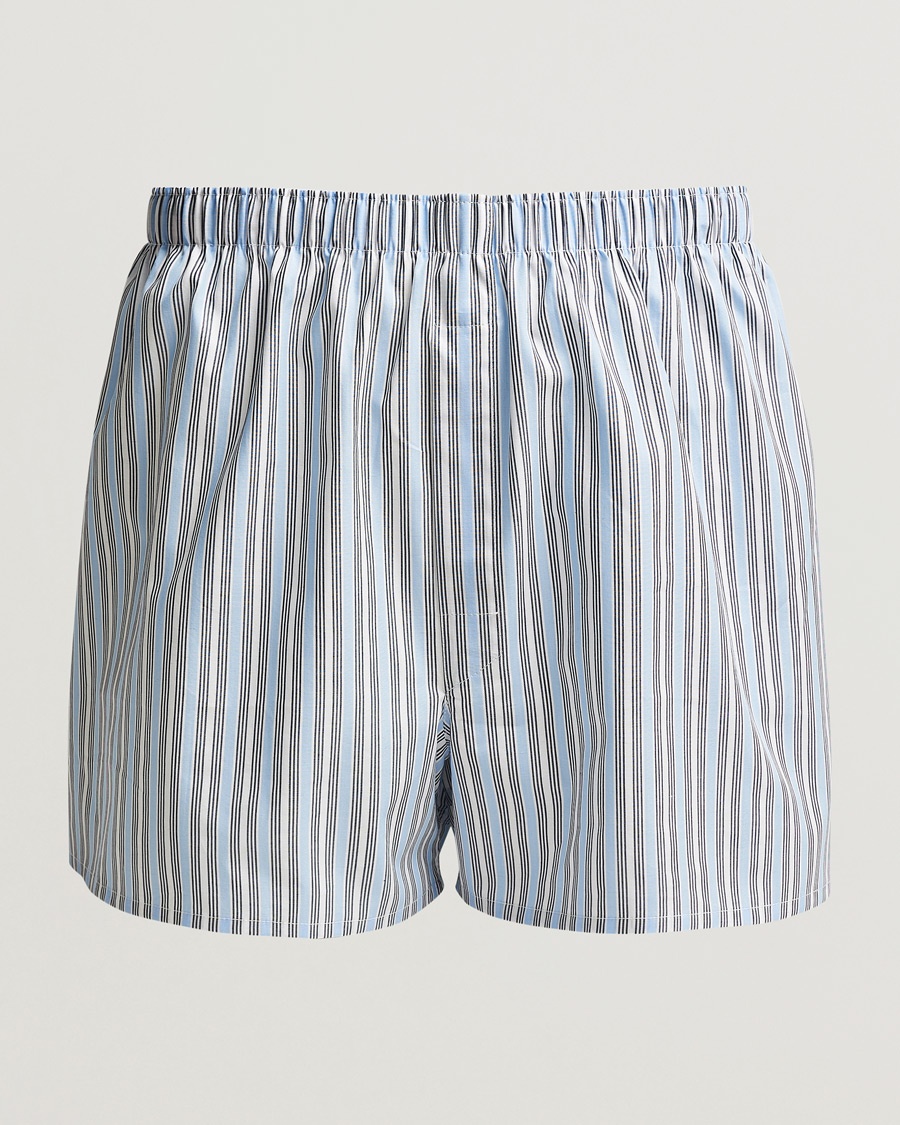 Herre | Boksershorts | Sunspel | Classic Woven Cotton Boxer Shorts Blue Mix Stripe