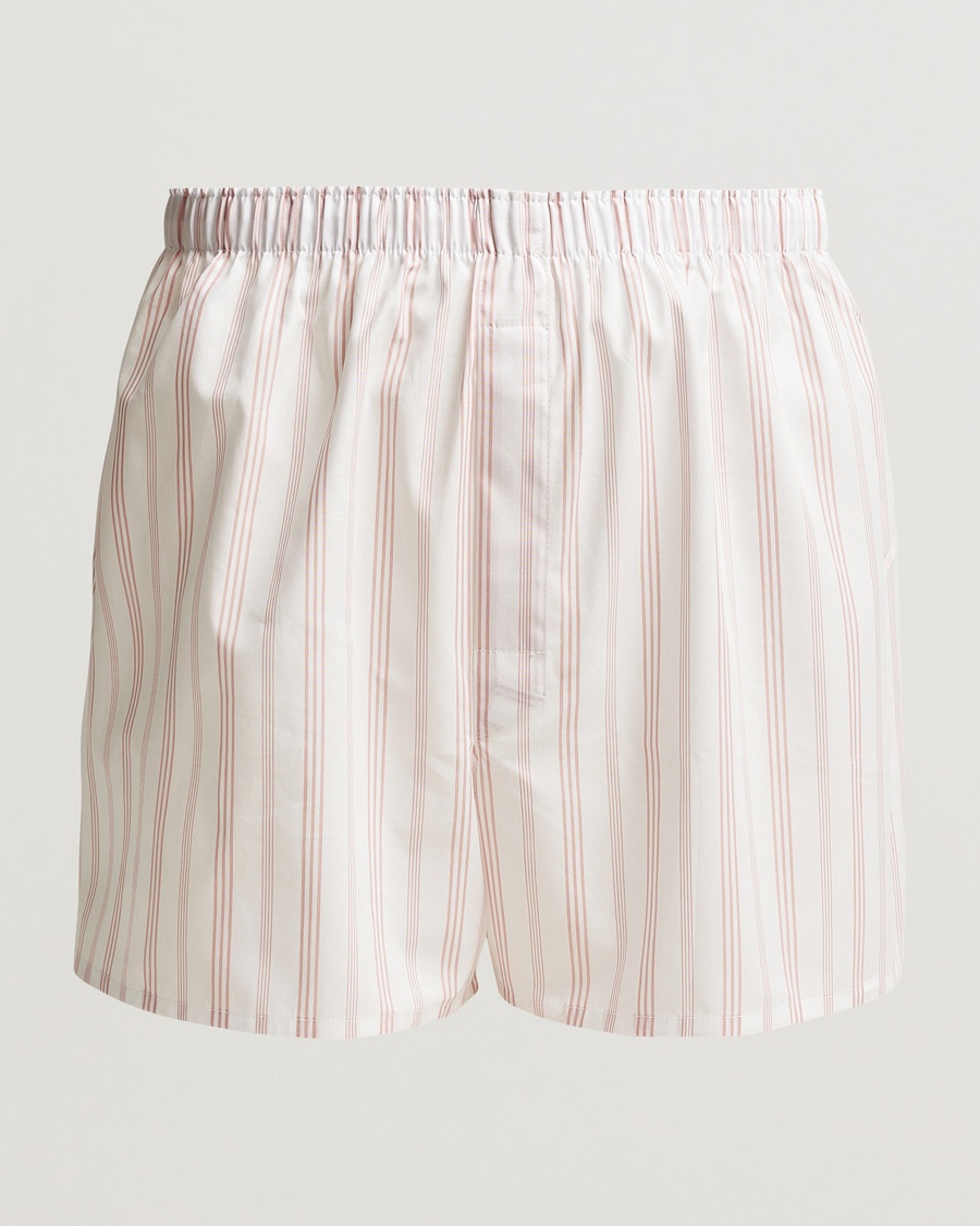 Herre | Boksershorts | Sunspel | Classic Woven Cotton Boxer Shorts Pale Pink Stripe