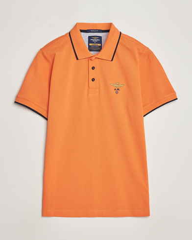 Herre |  | Aeronautica Militare | Garment Dyed Cotton Polo Carrot Orange