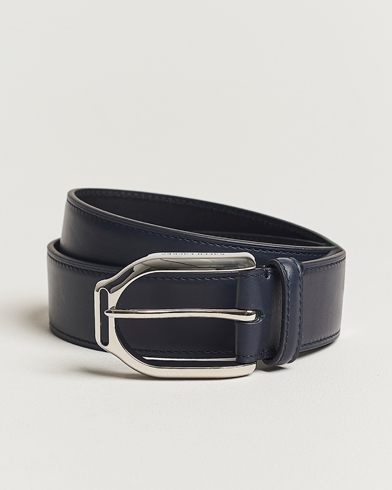 Herre |  | Ralph Lauren Purple Label | Darwin Leather Belt Navy Calf