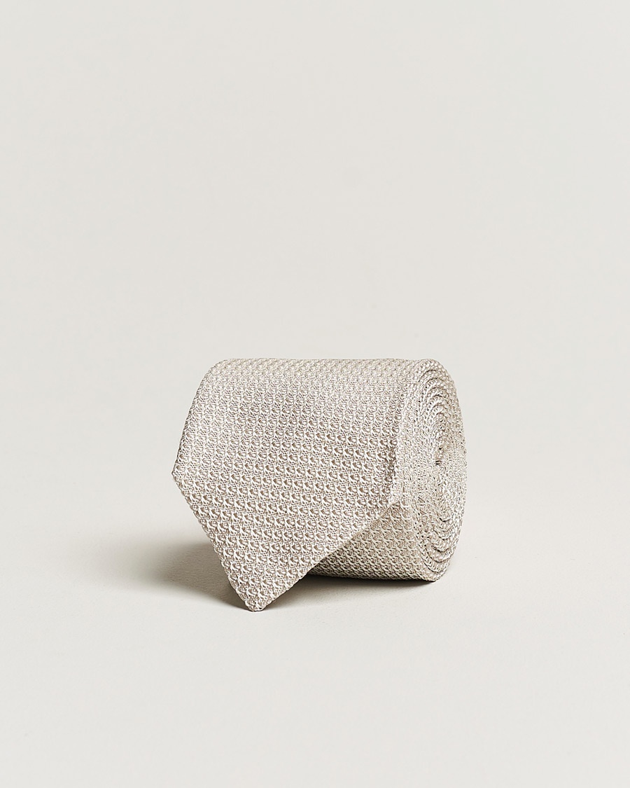 Herre | | Amanda Christensen | Silk Grenadine 8 cm Tie Beige