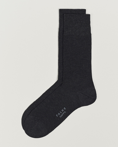 Herre | Vanlige sokker | Falke | Happy 2-Pack Cotton Socks Anthracite Melange