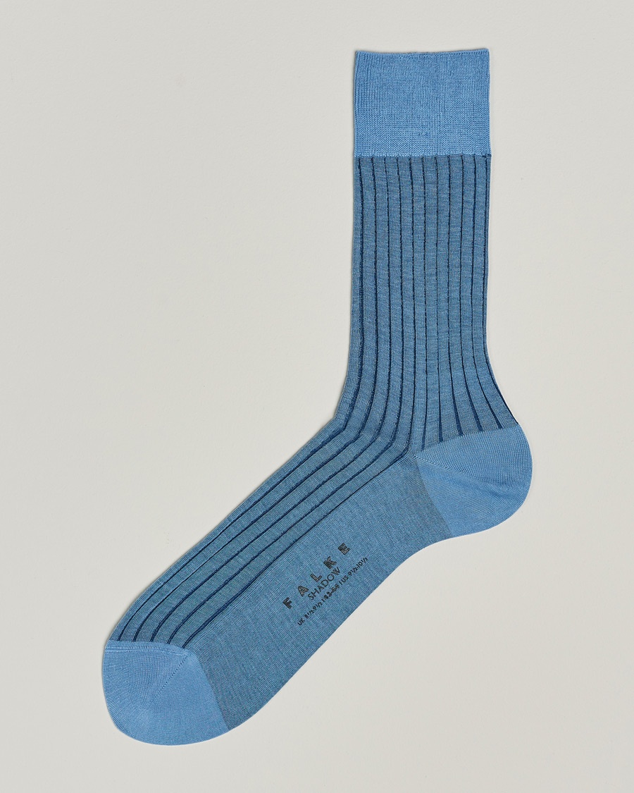 Falke Shadow Stripe Sock Light Blue/Navy – Blå